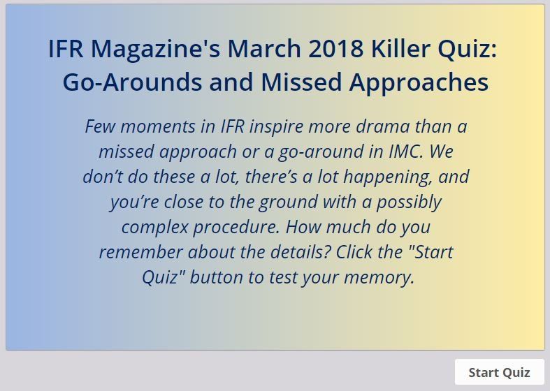IFR MAGAZINE MARCH 2018 QUIZ